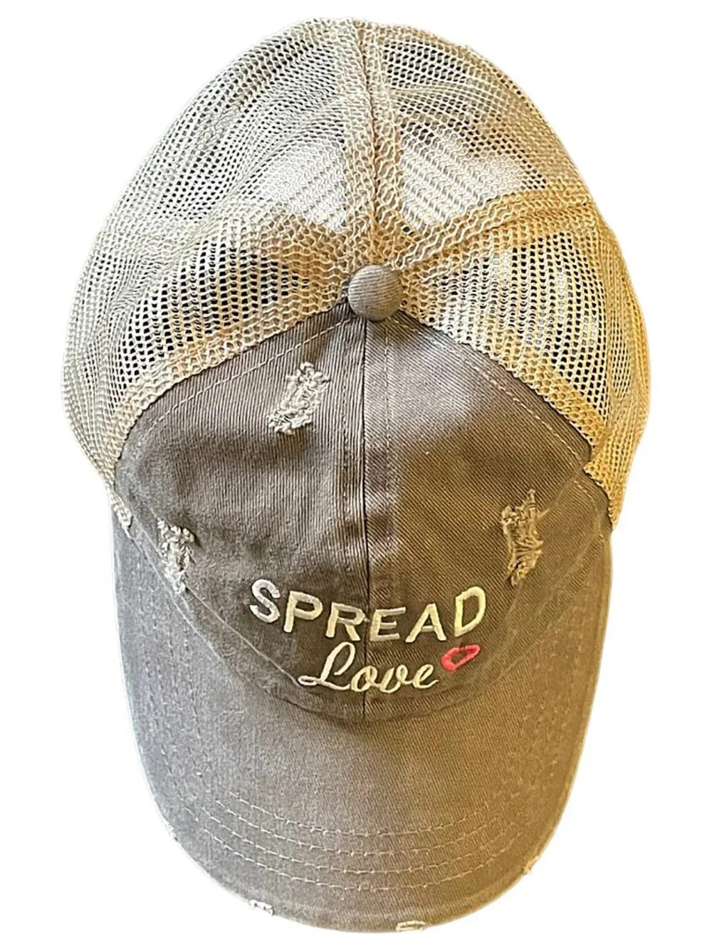 Spread Love Trucker Hat Distressed Mesh Snapback David & Young